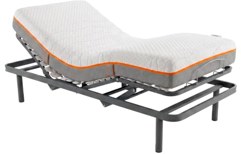 Homey - Cama Eléctrica Articulada 90 x 190 + Colchón | Alta Gama, Máximo Confort Viscoelástico, Adaptación Anatómica y Transpirabilidad