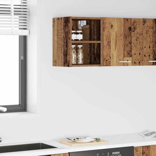 LoogCape Armario colgante de madera vieja de 30 x 29,5 x 40 cm, 1 unidad, con espacio de almacenamiento para cocina, salón, pasillo, armario multiusos como almacenamiento