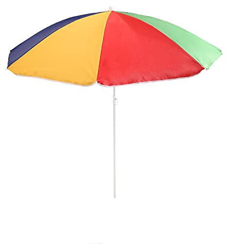 KandyToys UV Beach Parasol Tilting Sunshade 34 Rib Parasol with PVC Carry Bag