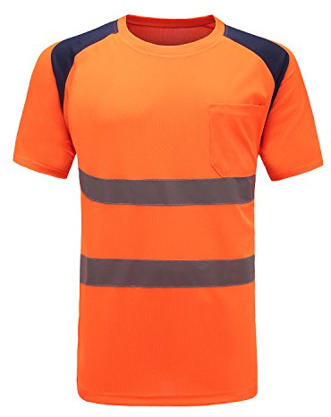 Professionell varningsskydd T-shirt kortärmad arbetströja kortärmad skjorta varningströja arbetsskjorta varningsskydd t-shirt män, apelsin, L