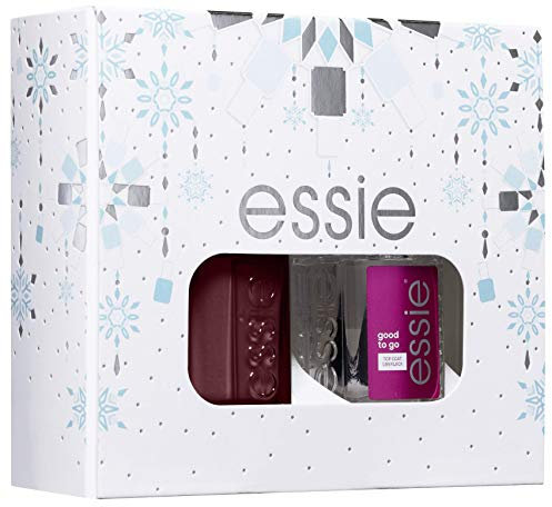 essie Russian Roulette Nail Polish/Good To Go Top Coat Winter Wonderland Duo Kit Makeup Gift Set for Women