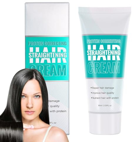 WOTEG Crema lisciante per capelli correttiva, crema per capelli correttiva, 60 ml, lozione nutriente e rapida lisciante per tutti i tipi di capelli