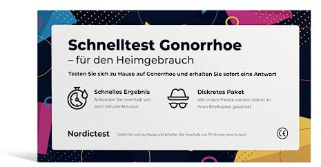 Gonorrhoe Schnelltest für den Heimgebrauch - Testen Sie sich auf Geschlechtskrankheiten in Ihrem Haus - Sichere und sichere Lieferung in einem diskreten Paket