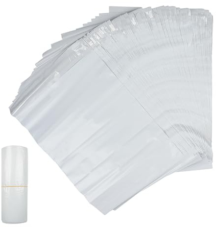 Bolsas de Envío - Sobres Autoadhesivos Blancos, Resistentes al Agua y al Desgarro, Ideales para Ropa y Envíos Logísticos (50x60 cm, 100 Piezas)
