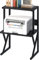 3 Tier Desktop Printer Stand, Printer Table, Home Office Tabletop Storage Organizer Shelf, Multi-Purpose Desktop Storage and Organize, Wood PrinterStand for Scanner Fax Machine Microwave Oven (Black)