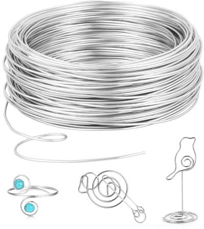 AiQInu Alambre De Aluminio 3mm X 10M, Perfecto Para Manualidades Y Joyería
