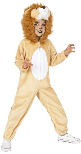 Rubies Déguisement de Lion avec son pour garçons et filles, combinaison avec capuche, queue et boîte sonore, costume animal pour carnaval, cosplay et fêtes