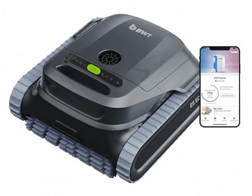 BWT ES Echo Senza Fili Cordless - App Bluetooth/WiFi – Navigazione ultrasuoni - Robot pulitore Piscina Fino 12 mt – Potente Batteria – Pulizia Completa – Fondo + pareti + Linea