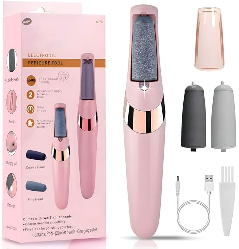 Electric Callus Removers for Feet, Rechargeable Electric Foot Callus Remover Pedicure, Removes Dry Skin for Smoother Feet, Foot Care for Dead Skin Ideal Gift (Pink)