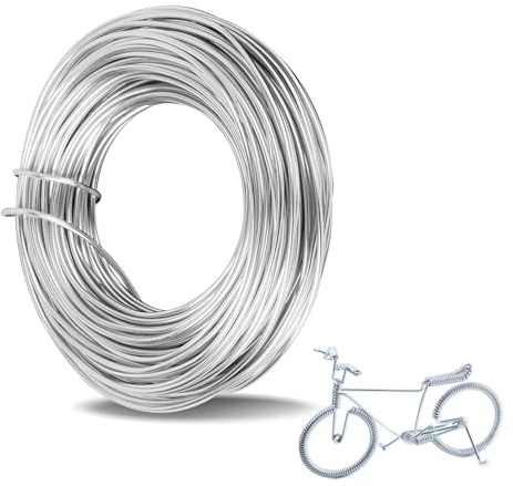 Fil D'Artisanat en Aluminium 3 mm x 10 m, Fil de Fer Souple pour Loisir Creatif, Flexible Argent Fil D'aluminium pour L'Artisanat, La Fabrication de Bijoux