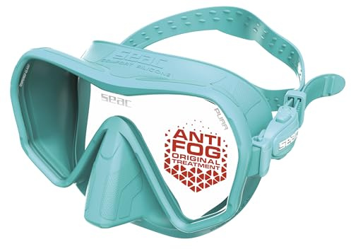 SEAC Pura – Máscara de Buceo de Silicona sin Marco y con Lente Única | Máscara Antivaho de Volumen reducido para Buceo y Snorkel con Hebilla 3D