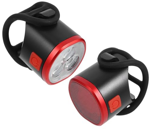 BESTOMZ Luces de Ciclismo Recargables por USB para Bicicleta, Juego 1 | Alta Luminosidad, Varios Modos, Batería 300mah, Abs y Aleación de Aluminio, Diámetro 22-38mm