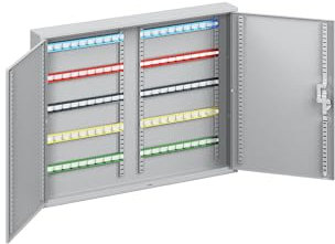 QUIPO kaiserkraft | Schlüsselschrank | 2-türig | komplett mit Schlüsselanhängern | 100 Haken | HxBxT 550 x 730 x 80 mm
