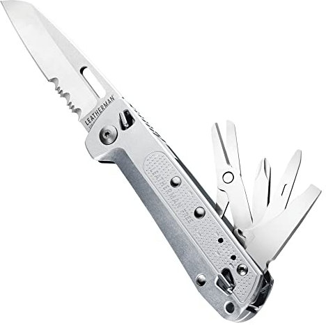 Leatherman 488954 Free K4X Multifunktionsmesser mit Magnet-Technologie und 9 Tools, Aluminum Griffschalen und Taschenclip
