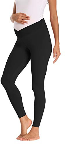 Foucome Women's Maternity Legging Under The Belly, Black, S