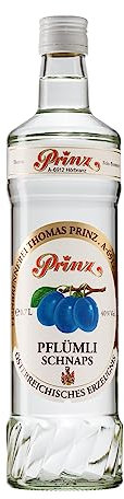 Prinz - Pflümli Schnaps | Traditionelle Schnapsspezialität aus saftigen Haus-Zwetschken | Fruchtig-intensiv | Im Steingut gereift, 40% vol, 0.7 l