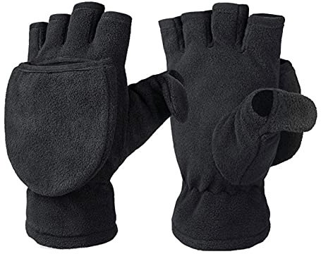 Faderr 1 paire de gants d'hiver coupe-vent, mitaines avec housse à rabat, pour la conduite, le vélo, le ski (taille L)