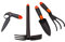 MIVOS Kit d'entretien Outils à Main de Jardin pour Plantes et Jardinage - Bâton de Plantation - Truelle de Fleurs - Double Binette - Mini Râteau - Plastique Renforcé de Fibre de Verre