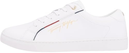 Tommy Hilfiger Baskets Cuvette Femme Tommy Signature Chaussures, Blanc (White), 40