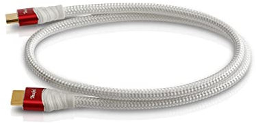 Teufel HDMI-2.0-Rundkabel Highspeed HDMI-Kabel unterstützt aktuelle Standards wie z.B. 4K 50/60p und 4K 3D, Vergoldeter Anschluss (Weiß, 0,75 m)