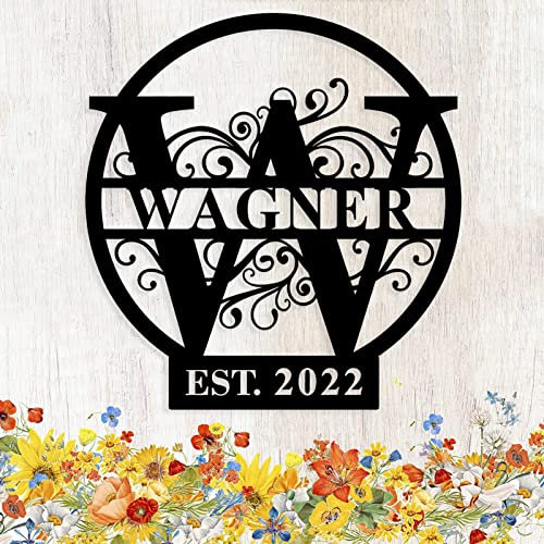 Personalisierter Metall Schild Familiennamen Anfangsbuchstabe Dekoschild Türschild, Selbst Gestalten Kunstdekor, Personalisiert Türschild Monogramm Namensschild Haustür Alphabet dekoratives Schild