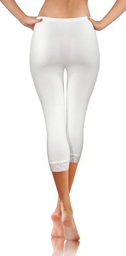 sesto senso Capri Spets Leggings för Kvinnor 7/8 Bomull