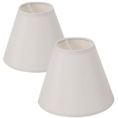 2 Pezzi Paralume in Tessuto E27 Bajour Comodino Decorativo per Lampada Tetto e Parete - Facile Da Mettere, Lampadario Decorazione Della Casa, 15x8x13cm (Bianco)