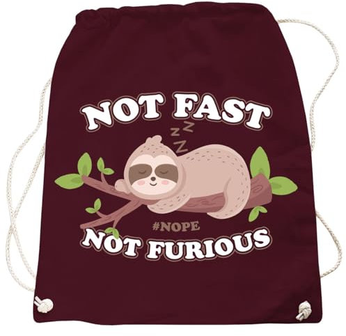 Rucksack Tasche Beutel Faultierlevel Not Fast Not Furious Energiesparmodus Sloth