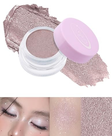 Jutqut Lidschatten Blau, Hochpigmentiert Shimmer Creme Lidschatten, Wasserfest & Langleg Single eyeshadow 04, Vegan Augen Make Up Verblendbar & Faltenfreies, Anti-Flecken Eye Glitzer Lidschatten