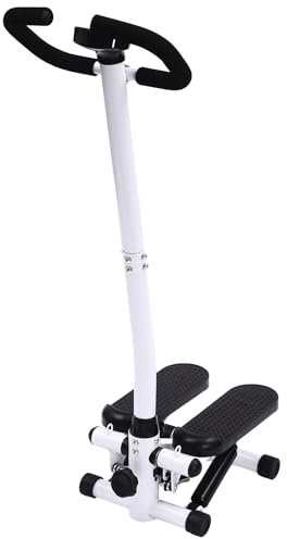 Donened - Mini Stepper mit Power Ropes für Zuhause, Up-Down Swing mit Digital Monitor, bis zu 150 KG, Home Fitness Exercise für Anfänger, Fortgeschrittene