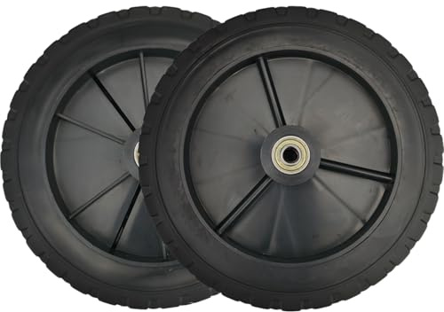 Ruote universali per tosaerba in PVC con cuscinetti, adatte come ruote di ricambio per tosaerba, carrelli, camper, set da 2 pezzi
