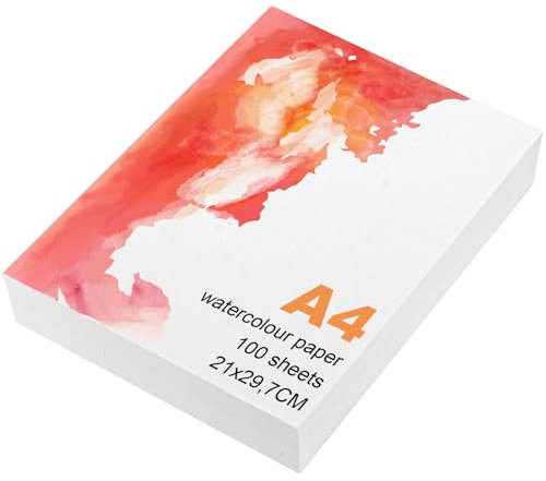 LDHHYH 100 Blätter Aquarellpapier A4 300g, 21x29.7CM Watercolor Paper, Weiß Aqurellpapierblock, Watercolor Wasserfarben Gouache Papier, Aquarell Papier für Aquarell Gouache Acryl Zeichnen DIY