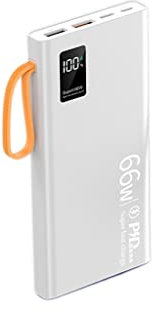 Mini viene fornito con quattro fili Power Bank 20000 mAh grande capacità PD66W Super Fast Charging Power Bank durevole (Coloree: bianco, dimensioni: 10000 mAh)
