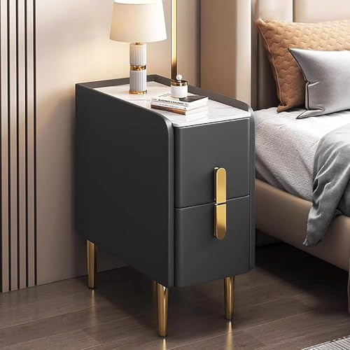 Tavolino stretto moderno minimalista comodino sottile comodino comodino comodino armadio ardesia multifunzionale con doppio cassetto armadio portaoggetti per ufficio (dimensioni: 30 × 40 × 50 cm/11,8