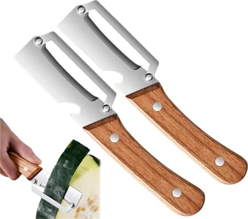 Multifunktionell Grönsaksskalare For Kök, Rostfritt Stål Multifunktionell Frukt- Och Grönsaksskalare Med Trähandtag Och Flasköppnare(2pcs)