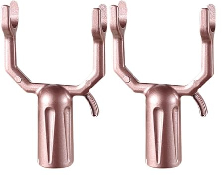 Amagogo 2Pcs Clothes Pole Forks Head Tree Crutch Support Device Aluminium Alloy Replacement Forks, Rose Gold