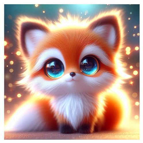 AMORARS Fox Diamond Art Kits for Adults - 5D Diamond Painting Kit for Beginners - DIY Full Diamond Dot Rond Gem Art Paintings and Gifts Home Decoration Crafts, 12x12Inch