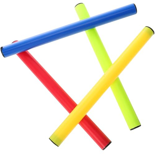 GANAZONO Lot de 4 Bâtons de Relais Plastiques 28 CM pour Course D’Athlétisme Légers et Colorés Accessoires de Compétition Relais de Course Adaptés aux Événements Couleur Aléatoire