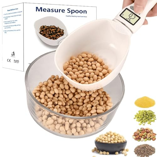 Electronic Measuring Spoon with Conversion - Digital Kitchen Spoons Scale - Food Measuring Scoop Scales - Multi-functional Spoon with Adjustable Scale 800g/0.1g, Digital Cup Scoop Spoon (1Pcs)
