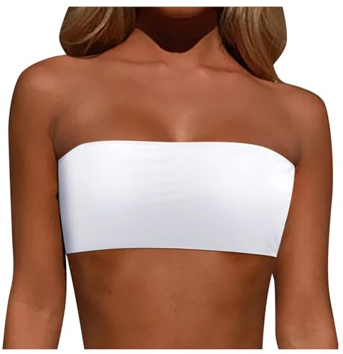 Mujer Traje de baño Tops sin tirantes Bikini Top Bandeau Natación Top Tube Top Traje de baño Blusa Correa de hombro desmontable