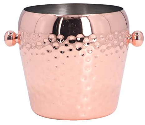 Secchiello per champagne da 1000 ml |Secchiello per il ghiaccio in acciaio inossidabile di alta qualità per vino/cocktail/birra |Locale per feste bar essenziale con finitura (Placcatura in rame)