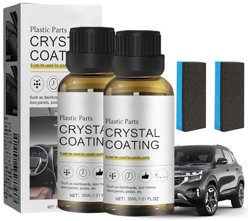 2 Piezas Cuidado de Plástico para Coche, Fórmula Premium Impermeable, Removedor de Arañazos para Coche, para el Cuidado de Plásticos en el Exterior e Interior del Coche (30ml*2)
