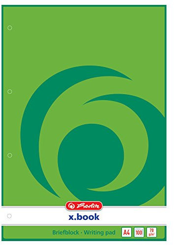 Herlitz Briefblock x.book A4, blanko, 100 Blatt, 5 Stück