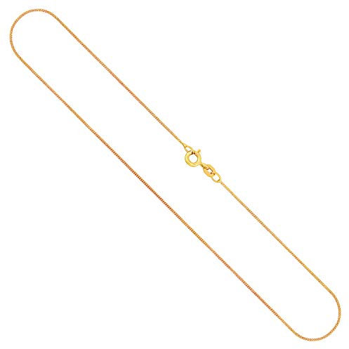 EDELIND Feine Panzerkette Gold 1,1 mm | 8 Karat | Länge 42 cm | Damen Goldkette Herren 333 Echtgold | Kette Damen aus Gelbgold ohne Anhänger | Halskette Damen Mädchen Gold Schmuck Geschenk Box