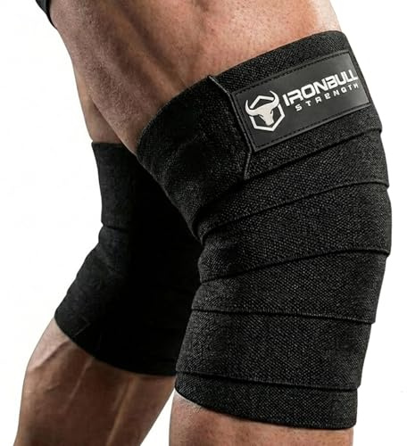 Knee Wraps for Weightlifting - 80 Elastic Knee Straps for Squats and Weight Lifting - Lifting Knee Wraps for Strength & Compression Wrap - Knee Support for Squatting, Powerlifting, Gym (Black)