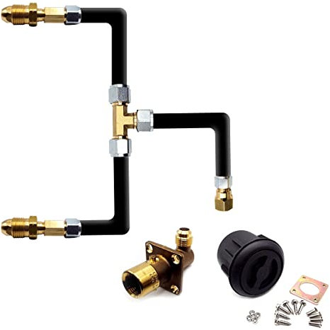 DN Autogas Parts LPG Bayonet Filling Point Adaptor with Two Gas Bottle Pol Swivel Refill Adapters, Pipe and Black Housing Box 5 Meters