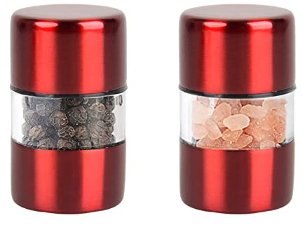 T-mark Premium Sea Salt and Pepper Grinder Set Red