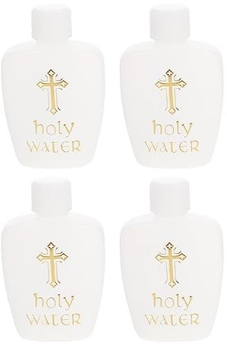 ifundom 4pcs Baptismal Holy Water Bottle Church Holy Water Bottle Holy Water Sprinkler Holy Water Storage Bottles Small Holy Boys Suit Baptism Decorations Plastic Vial Girl Travel White