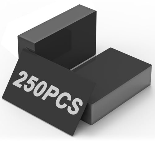250 Stück Visitenkarten Blanko, Metall Aluminium Visitenkarten Rohlinge, Visitenkarte Leere Alu Legierung Karte Laser Gravierte Visitenkarte Dicke Blanko Karte - Schwarz, 8.6x5.4cm