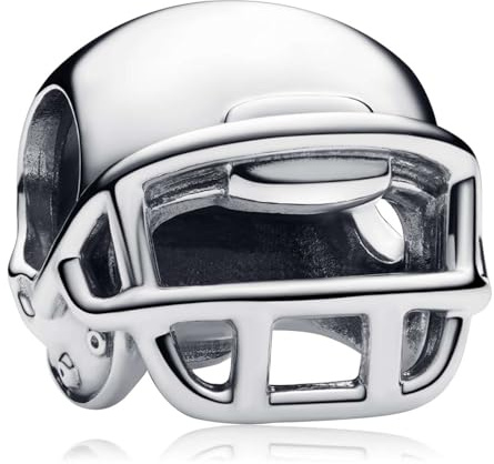MSPOVOF Casque de football américain Charm, S925 perle en argent sterling, pour bracelets et colliers, pour les femmes cadeau de bijoux
